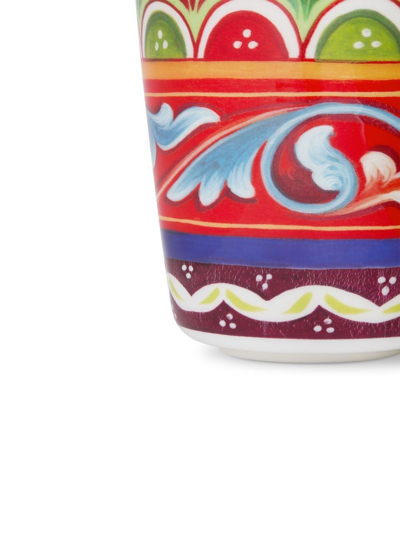 Dolce & Gabbana Abstract-pattern Fine-porcelain Glasses In Red