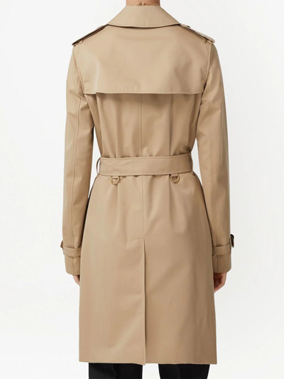 Burberry Mid-length Kensington Heritage Trench Coat In Neutrals