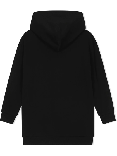 Shop Dolce & Gabbana Logo-print Hooded Dress In Black