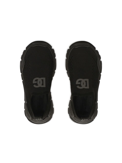 Shop Dolce & Gabbana Logo-print Slip-on Sneakers In Black