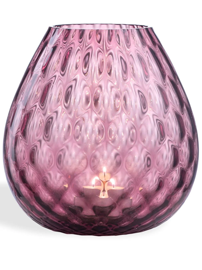 Shop Nasonmoretti Macramé Glass Candle Holder In Pink