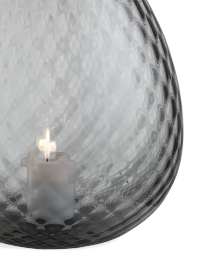 Nasonmoretti Macramé Glass Candle Holder In Grey