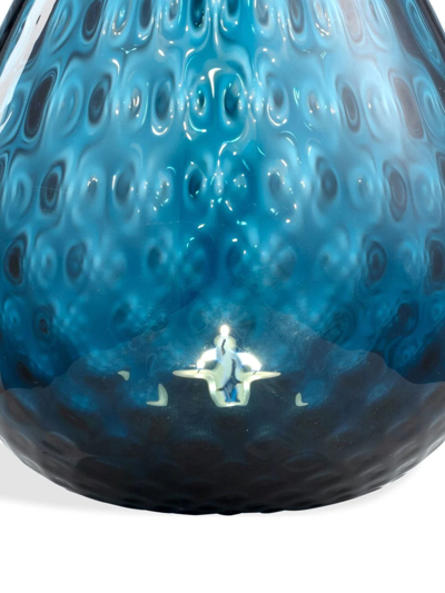 Shop Nasonmoretti Macramé Glass Candle Holder In Blue