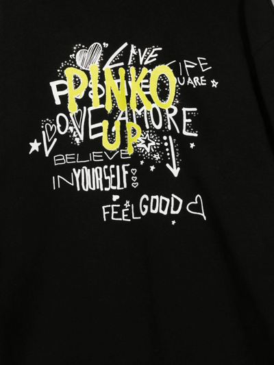 Shop Pinko Logo-print Hoodie Dress In Black