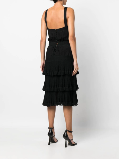 Pre-owned Chanel 分层式荷叶边连衣裙（2005年典藏款） In Black