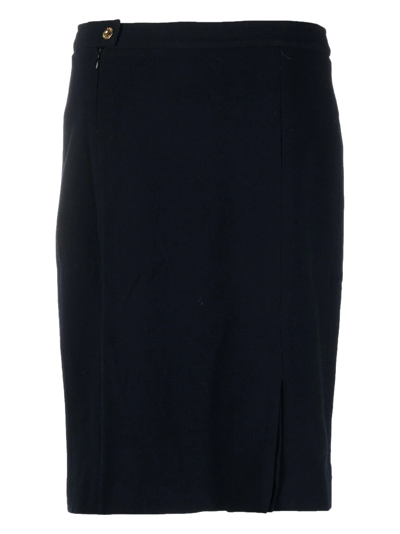 Pre-owned Chanel 1990s Pencil Skirt In Blue