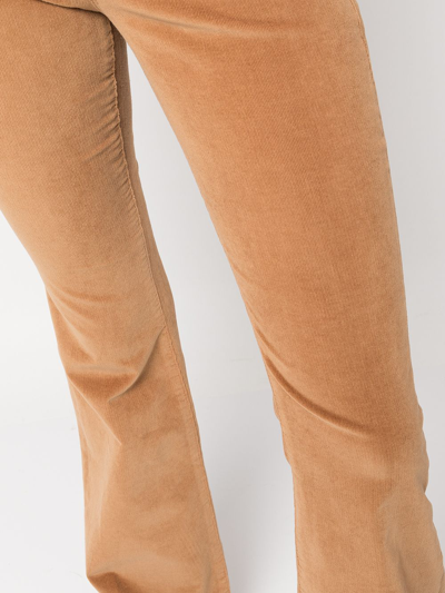 Shop Frame Le High Flare Cord Jeans In Brown