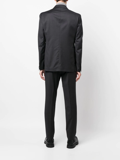 Tagliatore Double-breasted Wool Suit In Grey