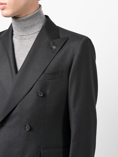Tagliatore Double-breasted Wool Suit In Grey