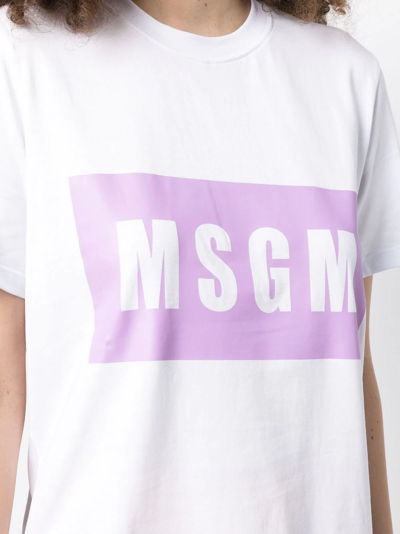 Msgm Logo-print Cotton T-shirt In White