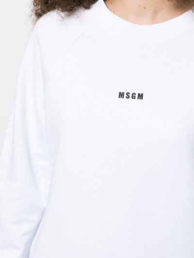 Shop Msgm Logo-print Sweatshirt In White