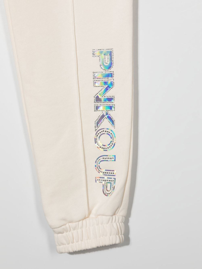 Shop Pinko Teen Logo-print Track-pants In White