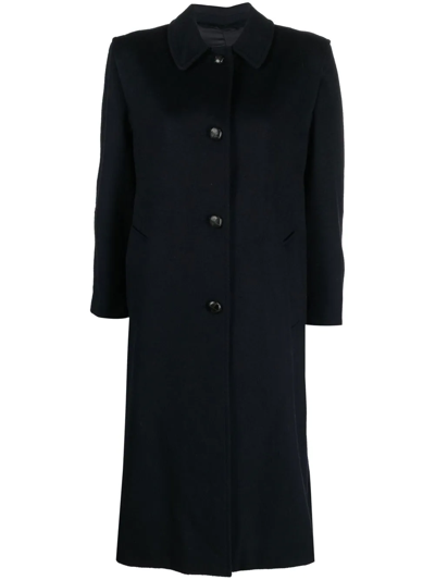 Pre-owned A.n.g.e.l.o. Vintage Cult 1970s Buttoned Knee-length Coat In Blue