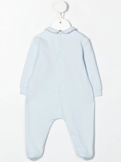 Shop Il Gufo Logo-embroidered Babygrow In Blue