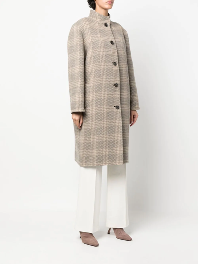 Pre-owned A.n.g.e.l.o. Vintage Cult 1960s Checkered Knee-length Coat In Neutrals
