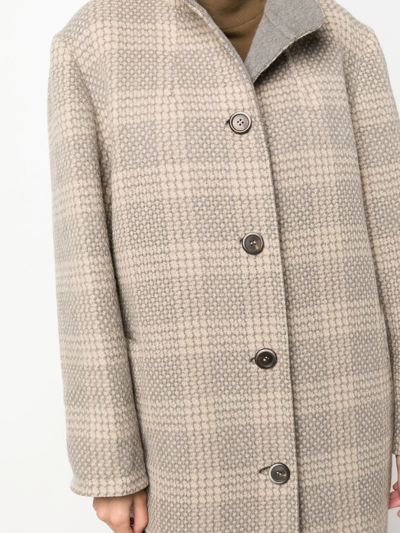Pre-owned A.n.g.e.l.o. Vintage Cult 1960s Checkered Knee-length Coat In Neutrals