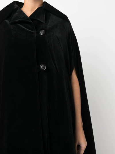 Pre-owned A.n.g.e.l.o. Vintage Cult 1970s Split Sleeves Velvet Cape-coat In Black