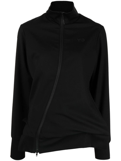 Shop Y-3 Asymmetric Zip Sweatshirt In Black