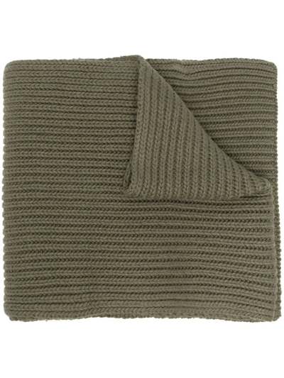 Hugo Boss Ribbed-knit Scarf In Green | ModeSens