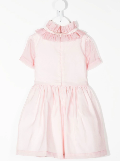 Hucklebones London Bow-detail Short-sleeve Dress In Pink