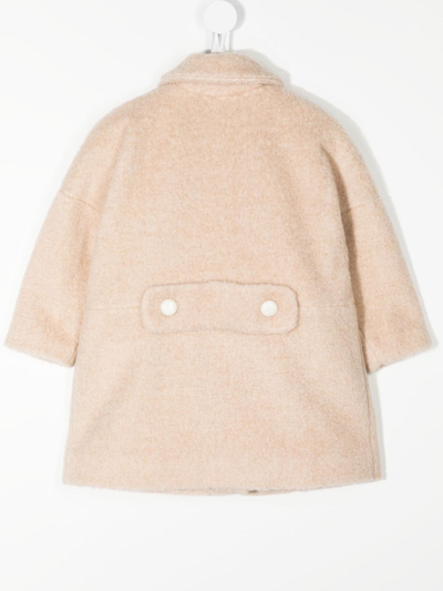 Hucklebones London Collared Teddy Bear Coat In Pink