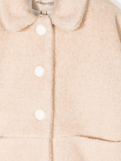 Hucklebones London Collared Teddy Bear Coat In Pink