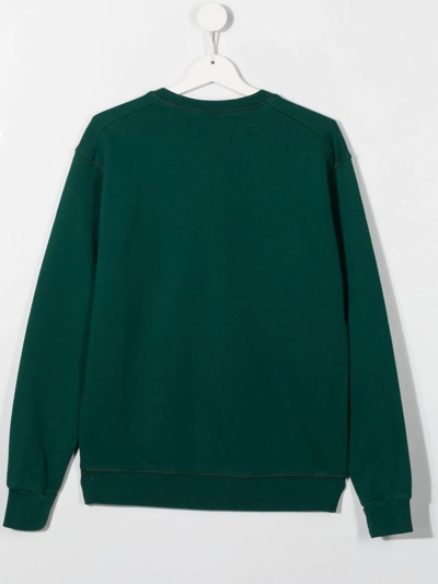 Shop Dsquared2 Teen Icon-print Crew-neck Sweatshirt In Green