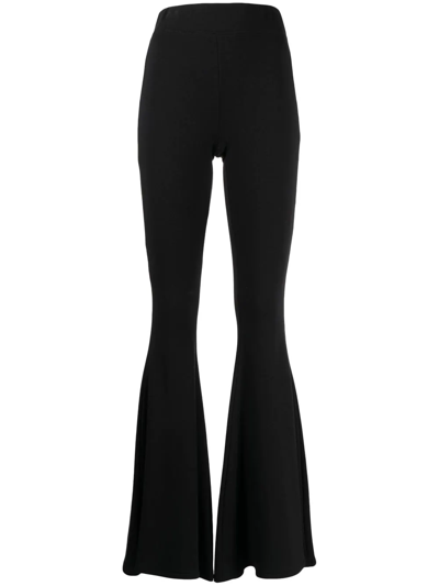 L Agence Women's Kiki Knit High-waist Flare Pants In Black | ModeSens