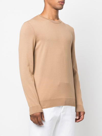 Shop Hugo Boss Botto-l Virgin Wool Jumper In Neutrals