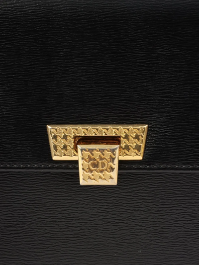 Pre-owned Dior  Logo Plaque Shoulder Bag In Black
