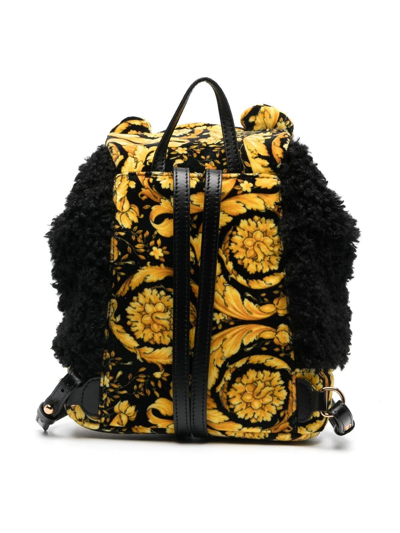 Shop Versace Teddy Bear Drawstring Backpack In Black