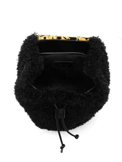Shop Versace Teddy Bear Drawstring Backpack In Black
