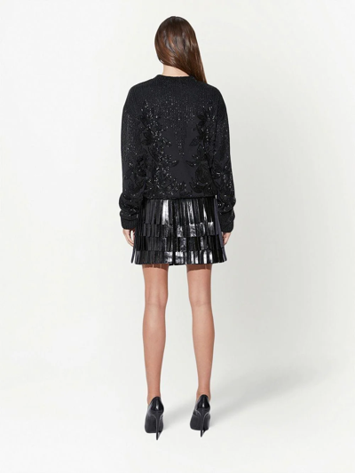 Rta ‘marcela' Leather Fringed Skirt In Black