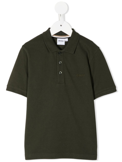 Shop Bosswear Embroidered-logo Polo Shirt In Green