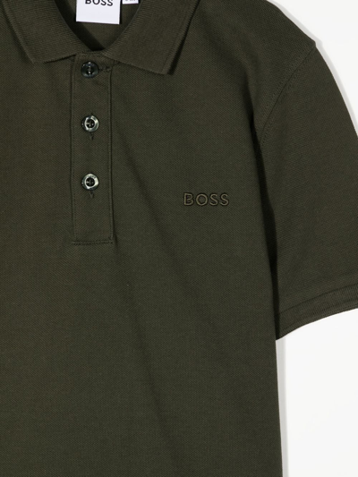 Shop Bosswear Embroidered-logo Polo Shirt In Green