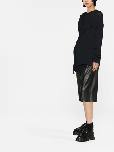 Shop Yohji Yamamoto V-neck Asymmetric Wrap Jumper In Black