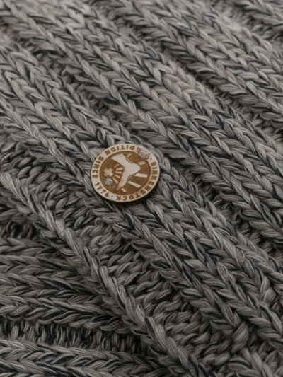Shop Birkenstock Logo-patch Ribbed Socks In Grey