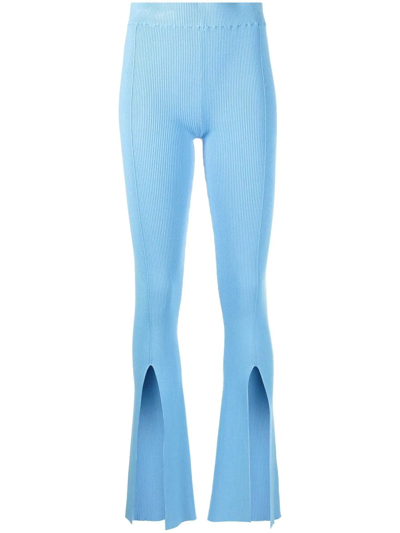 Shop Remain High-waisted Knitted Trousers In Blue