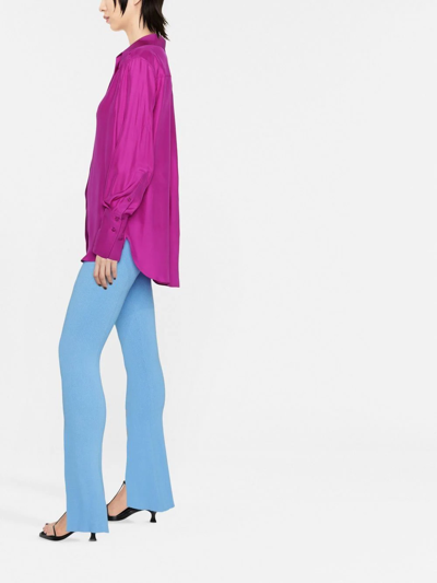 Shop Remain High-waisted Knitted Trousers In Blue