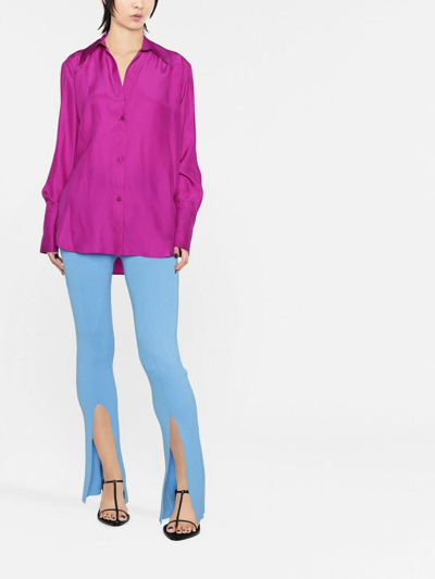 Remain Birger Christensen High-waisted Knitted Trousers In Blue