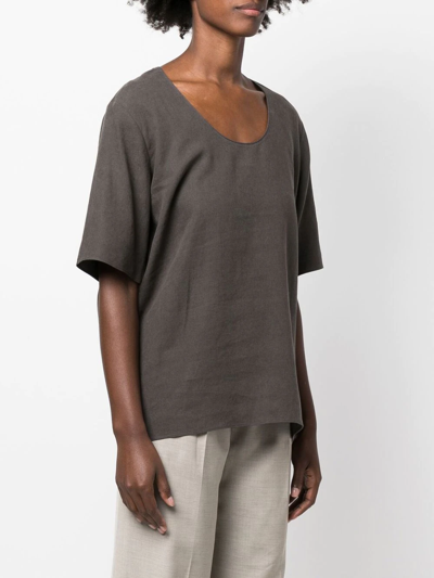 Shop Low Classic Scoop-neck Short-sleeve T-shirt In Grey