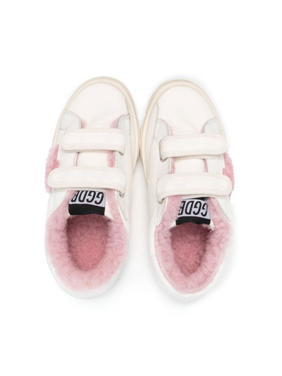 Shop Golden Goose Shearling Star-patch Sneakers In White