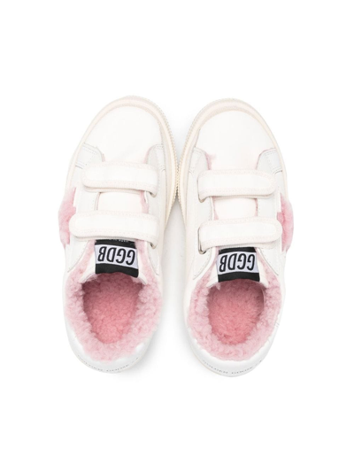 Golden Goose Shearling Star-patch Sneakers In White