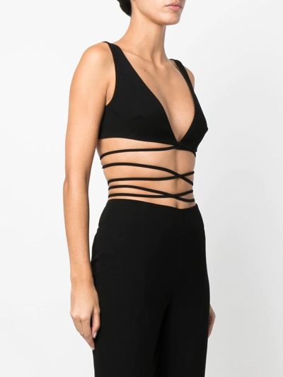 Shop Monot Strap-detail Sleeveless Top In Black