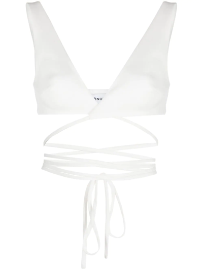 Shop Monot Strap-detail Sleeveless Top In White
