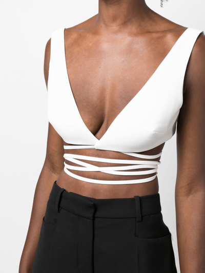 Shop Monot Strap-detail Sleeveless Top In White
