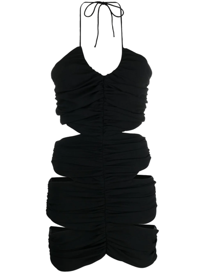 Shop Monot Cut-out Detail Halterneck Dress In Black
