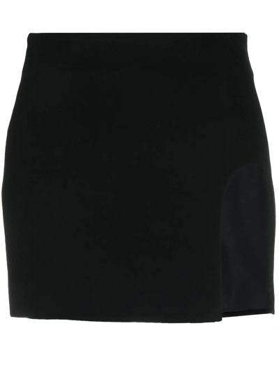Shop Monot One-shoulder Slit-detail Dress In Black
