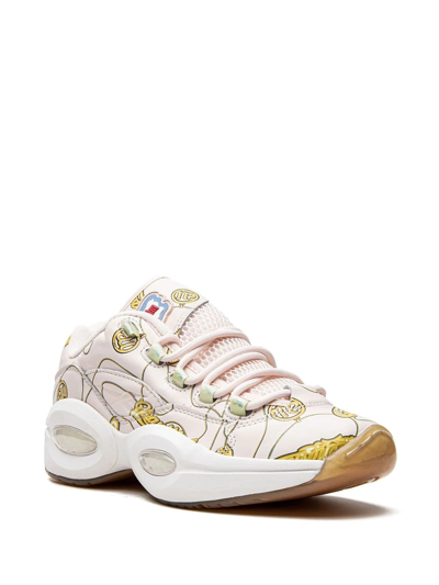 Reebok X Bbc Icecream Question Low Sneakers In White/pink Tint