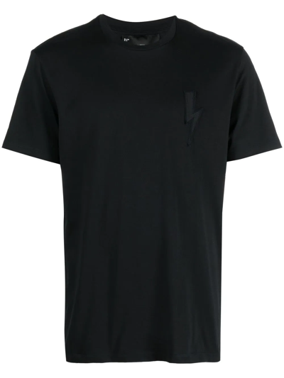 Shop Neil Barrett Thunderbolt-motif T-shirt In Black